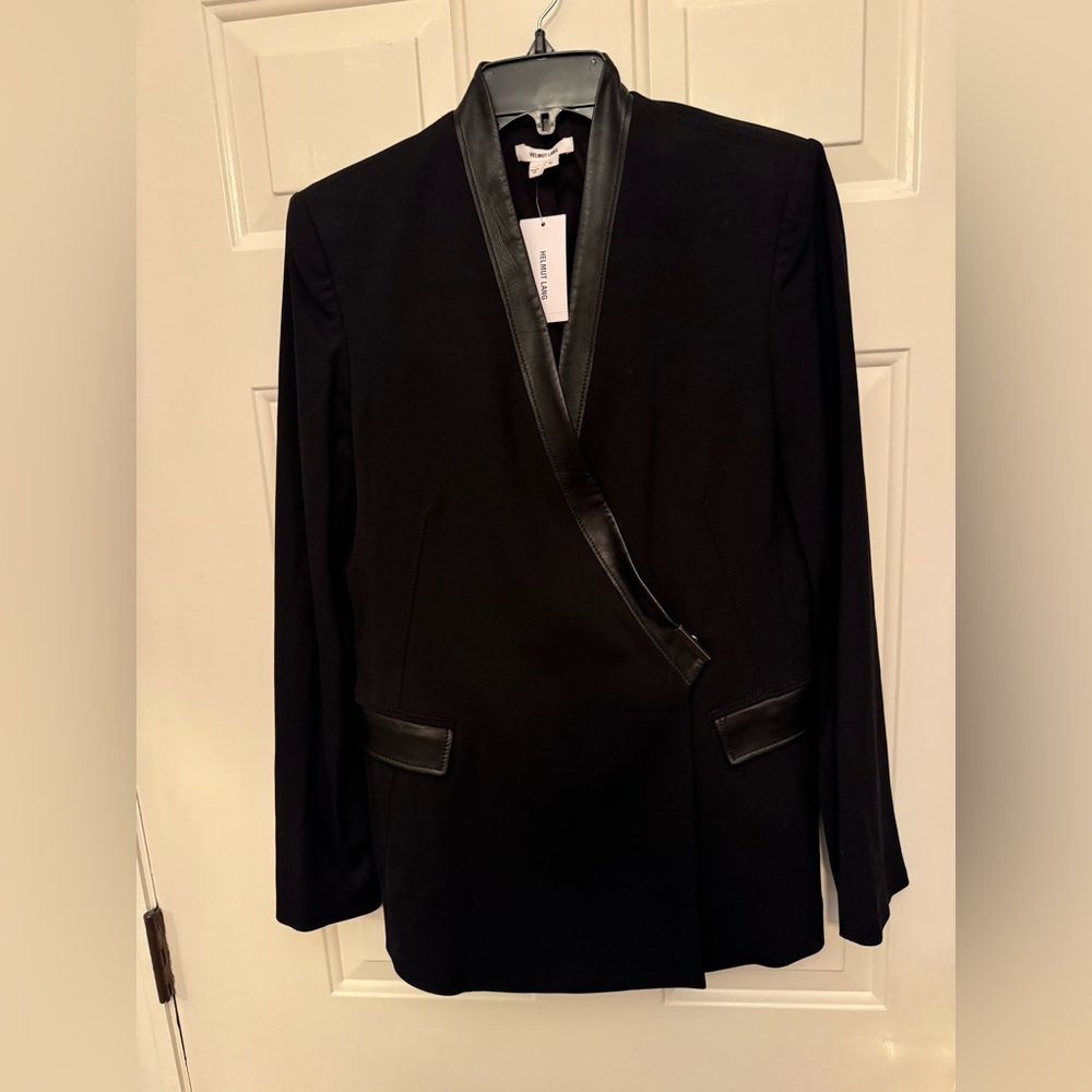 Helmut Lang Black Blazer with Leather Accents